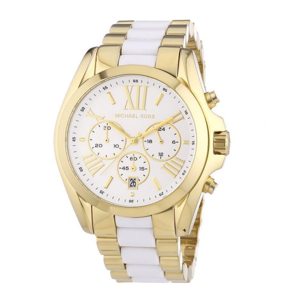 Michael Kors Women's Gold/White Chronograph Watch